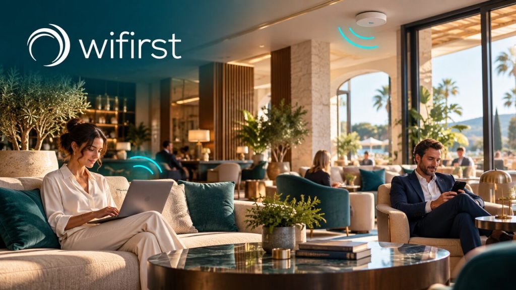 Wifirst — illustration de connectivité Wi-Fi dans un espace hôtelier